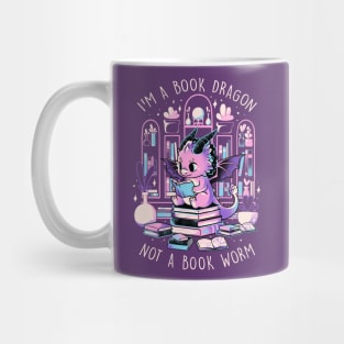 Book Dragon - Cute Dark Dragon Books Color Gift Mug